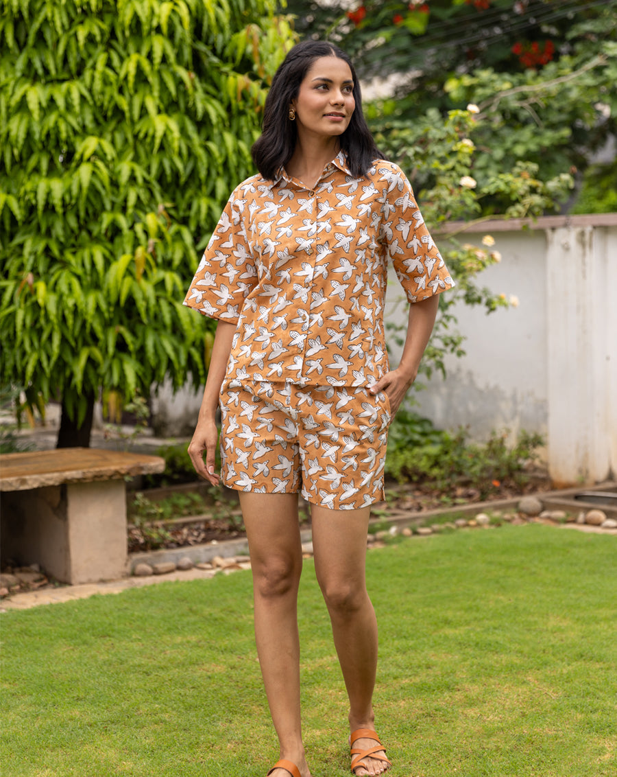 Chidiya Udd Shortees - Soft Cotton Shirt & Shorts Set
