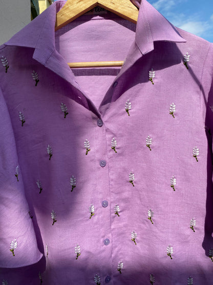 Lavender Fields Cotton Shirt