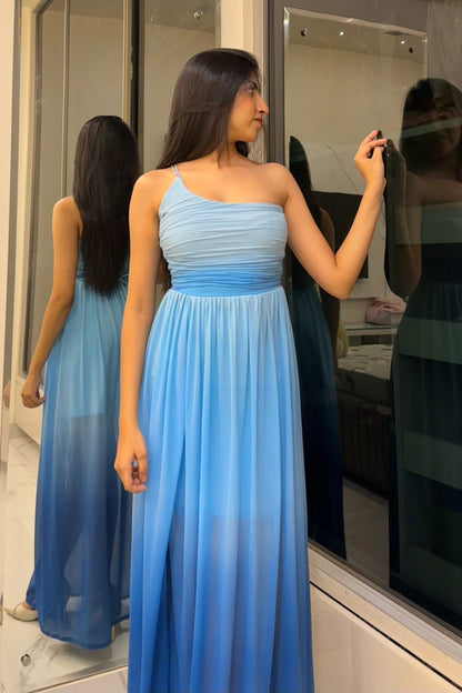 Blue Ombre Beach Gown