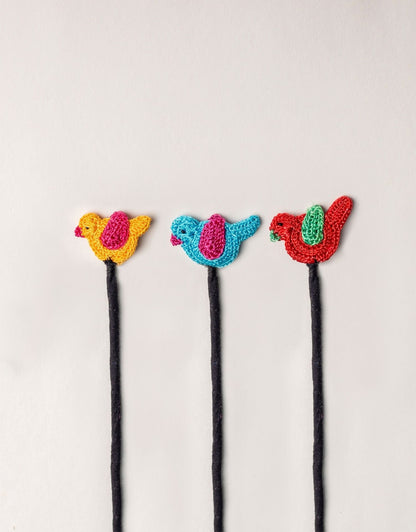 Set of 3 Handcrafted Cable Organizer - Bird