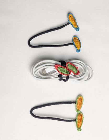 Set of 3 Handcrafted Cable Organizer - Fish
