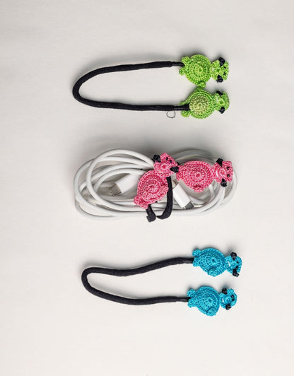 Set of 3 Handcrafted Cable Organizer - Cat