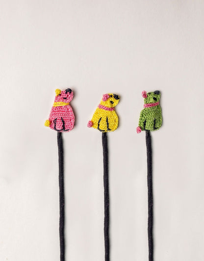 Set of 3 Handcrafted Cable Organizer - Dog