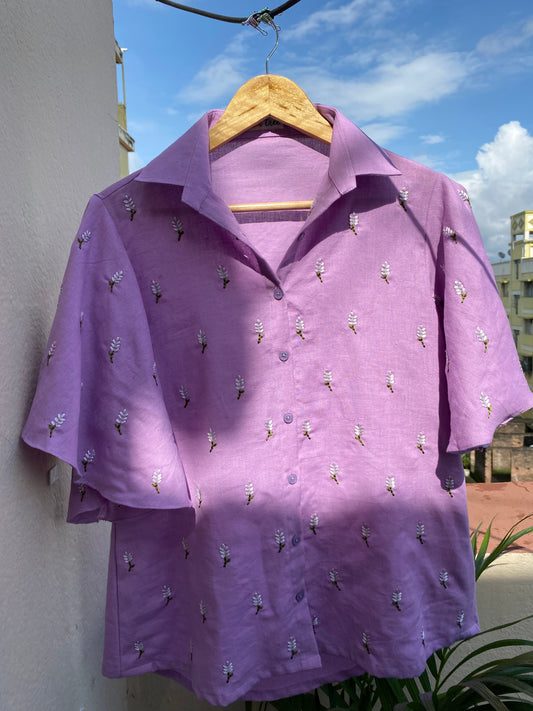 Lavender Fields Cotton Shirt