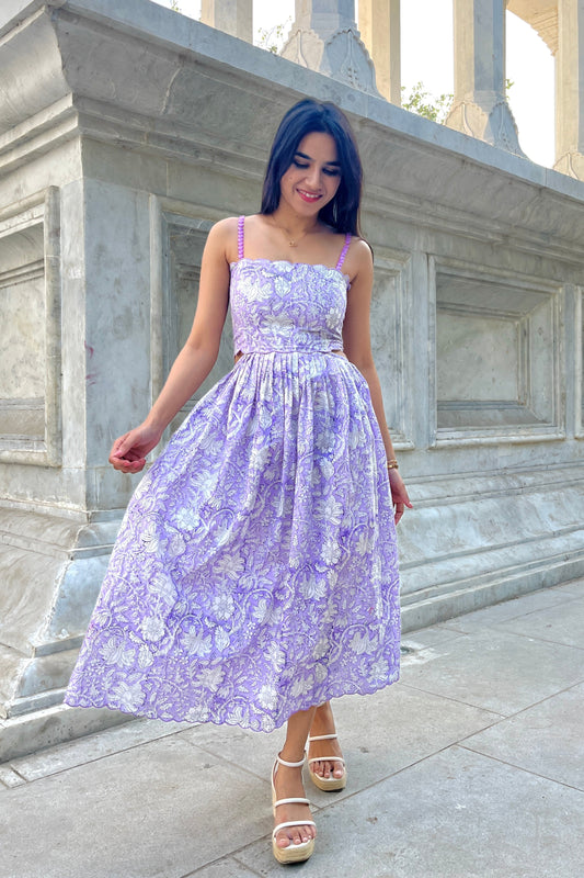 Laura Lavender Midi Dress