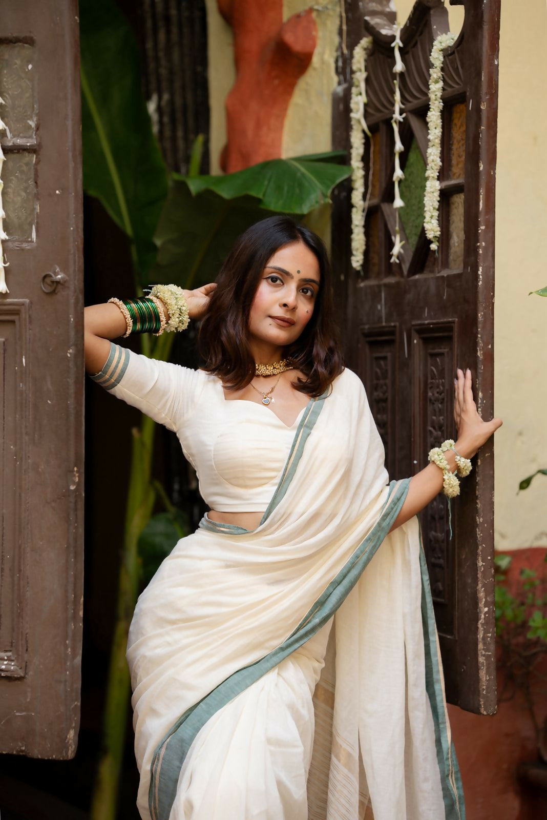 Pearl White Cotton Blouse