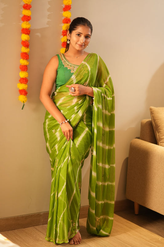 Lehariya Pure Chiffon 1-minute Saree