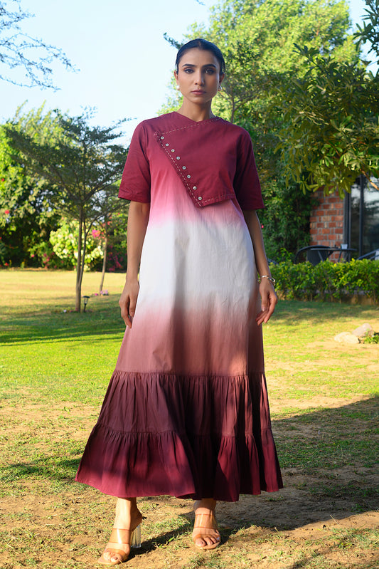 Kasra Ombre Three Tier Dress