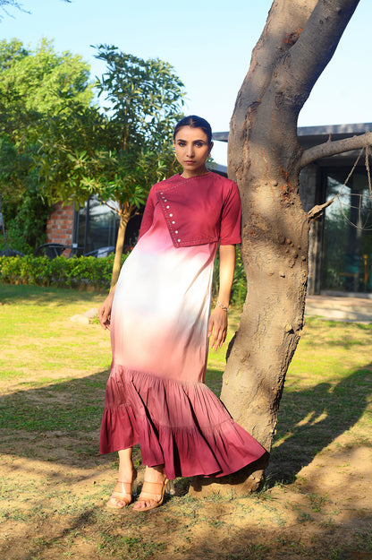 Kasra Ombre Three Tier Dress