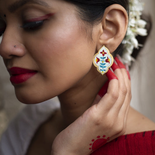 Amer Handpainted Brass Earrings