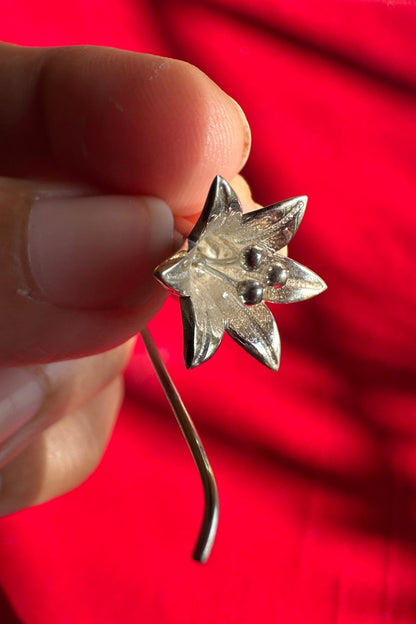 Datura Silver Flower Earrings