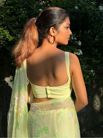 Gulabo - Handpainted Ready To Wear Chiffon Saree