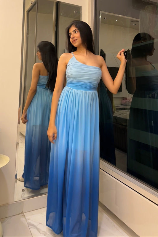Blue Ombre Beach Gown