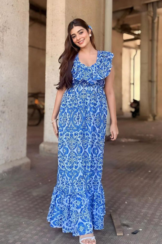 Blue Moroccan Maxi Dress