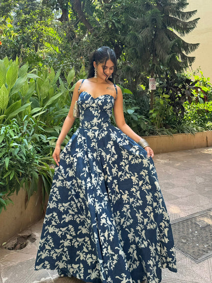 Corset Indigo Cotton Dress