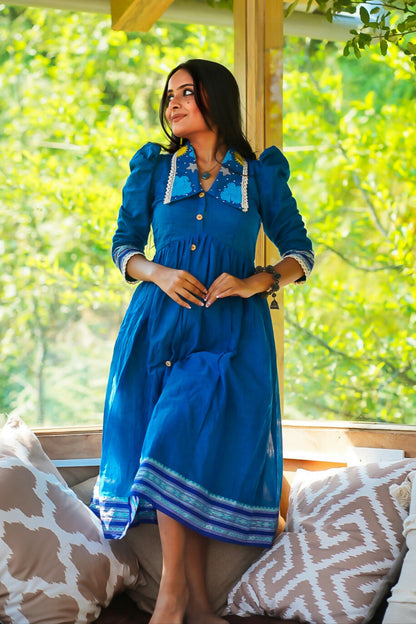 Starry Sky Collar Midi Dress