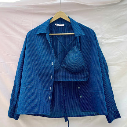 Berry Blue Katha Shirt with Bralette Combo