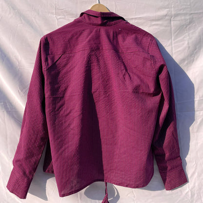 Wine Katha Shirt with Bralette Combo