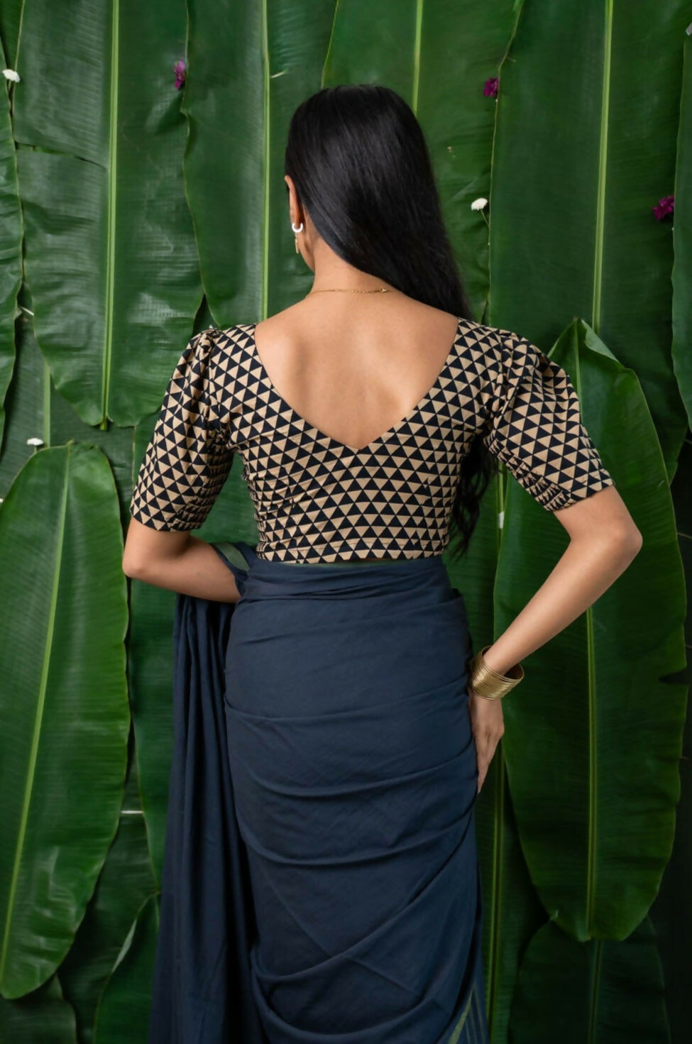 Samira CurveFit Stretchable Cotton Geometric Print Blouse