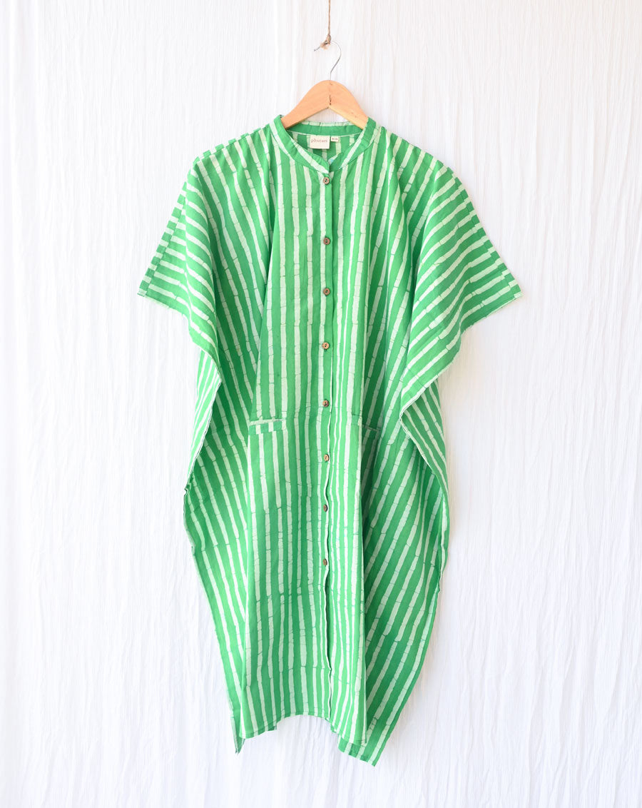 Hari Hand Block Printed Cotton Kaftan Shirt