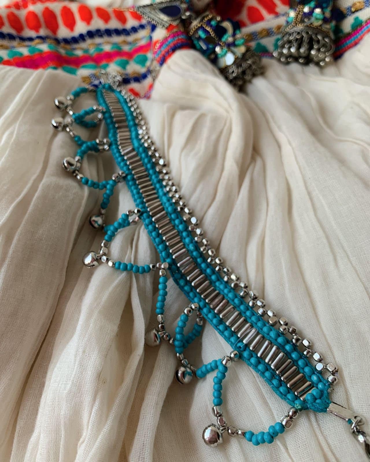 Bohemian Blue Mermaid Handcrafted Anklet