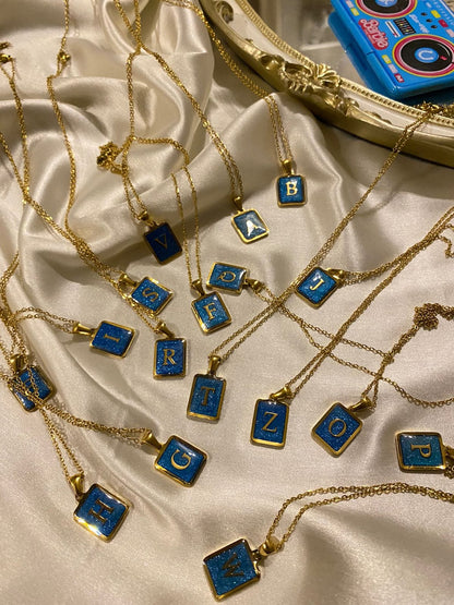 Engrave Delights Classic Aquamarine Neckchains (A-Z)