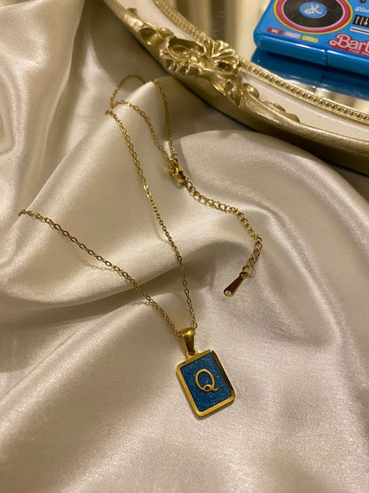 Engrave Delights Classic Aquamarine Neckchains (A-Z)