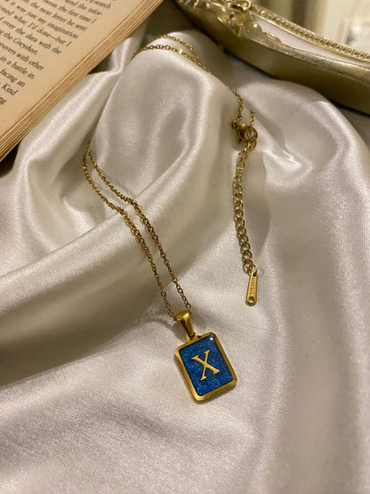 Engrave Delights Classic Aquamarine Neckchains (A-Z)