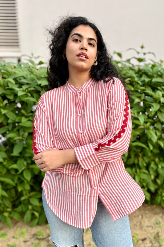 Candy Cane Linen Shirt