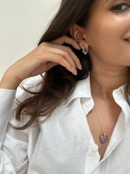 Butterfly Clear Quartz Earrings