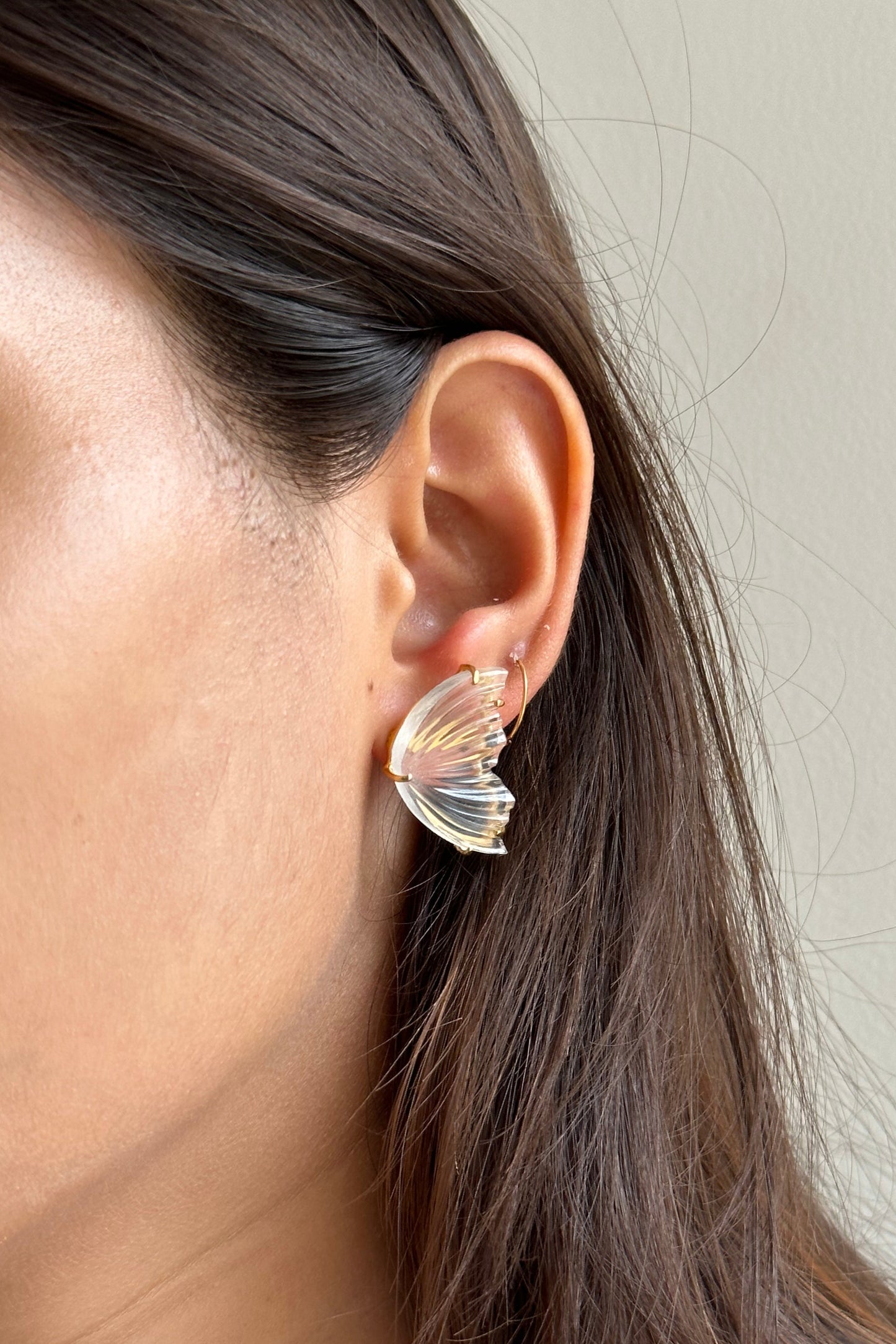 Butterfly Clear Quartz Earrings