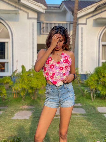 Heartfull Floral Crochet Top