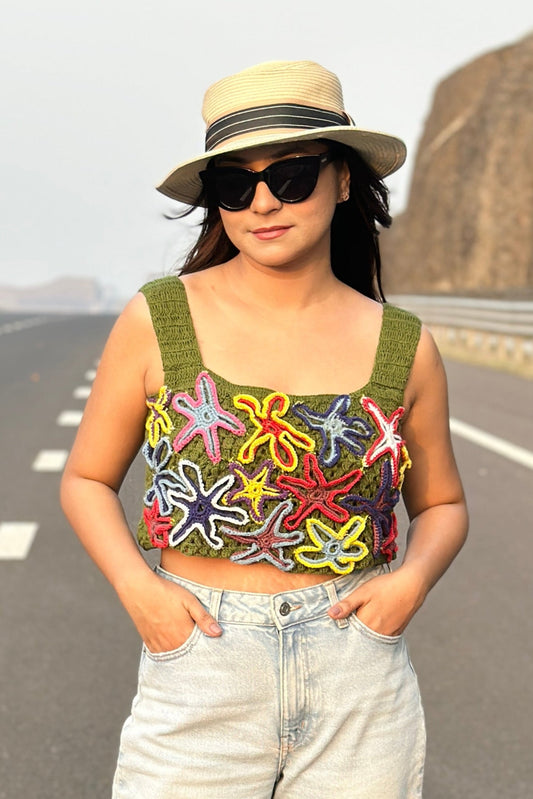 Starry Night Crochet Top