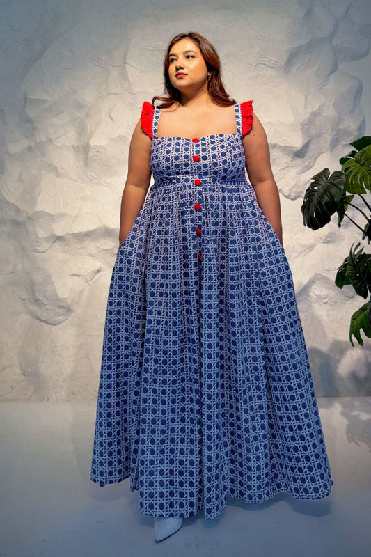 Azuline Maxi Dress with Ruffled Strap