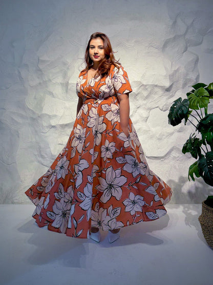 Bella Floral Cotton Maxi Dress