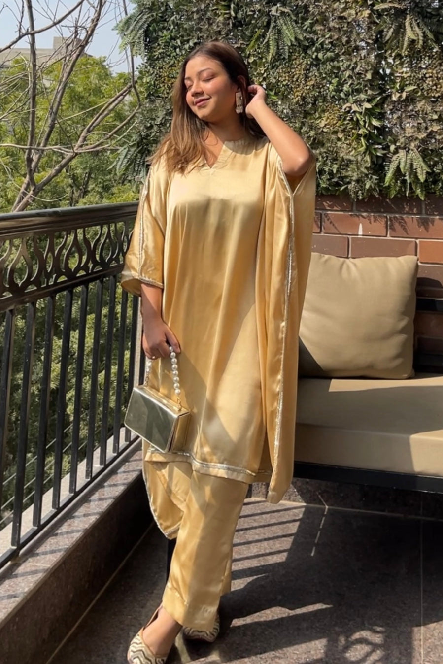 Armani Silk Golden Suit Set