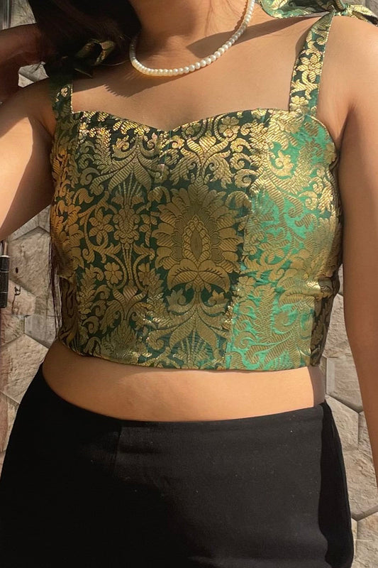 Green Brocade Corset