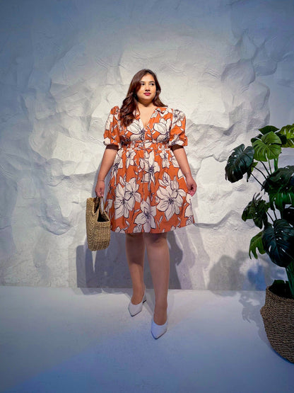 Fio Floral Short Dress