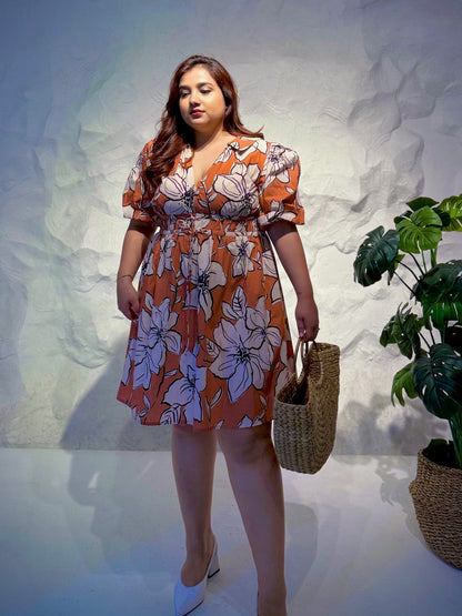 Fio Floral Short Dress