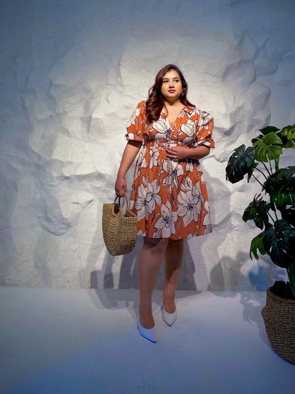 Fio Floral Short Dress