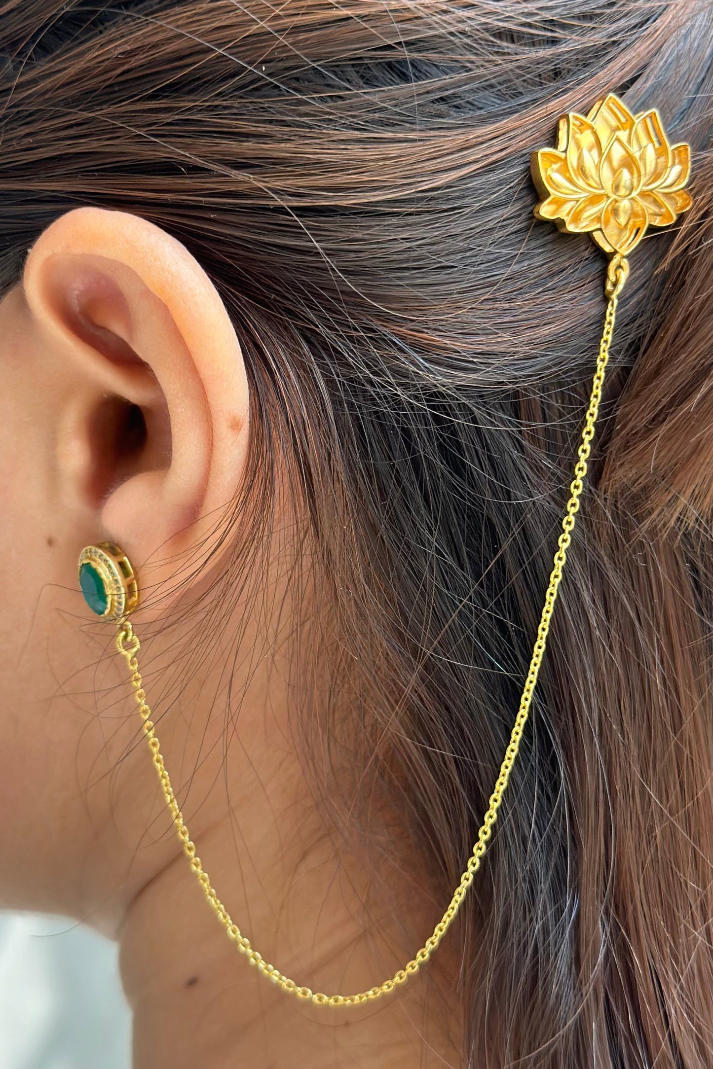 Padma Hair Chain Earrings