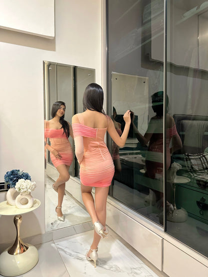 Corset Sunset Ombre Dress