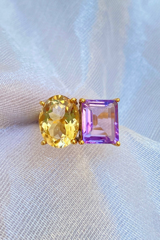 Dual Radiance Amethyst & Citrine Ring