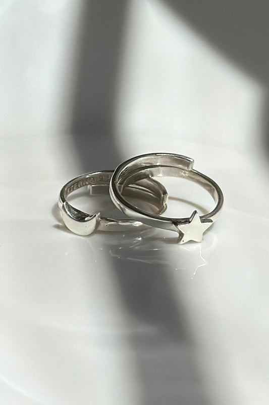 Chaand Tara Silver Toe Ring Pair