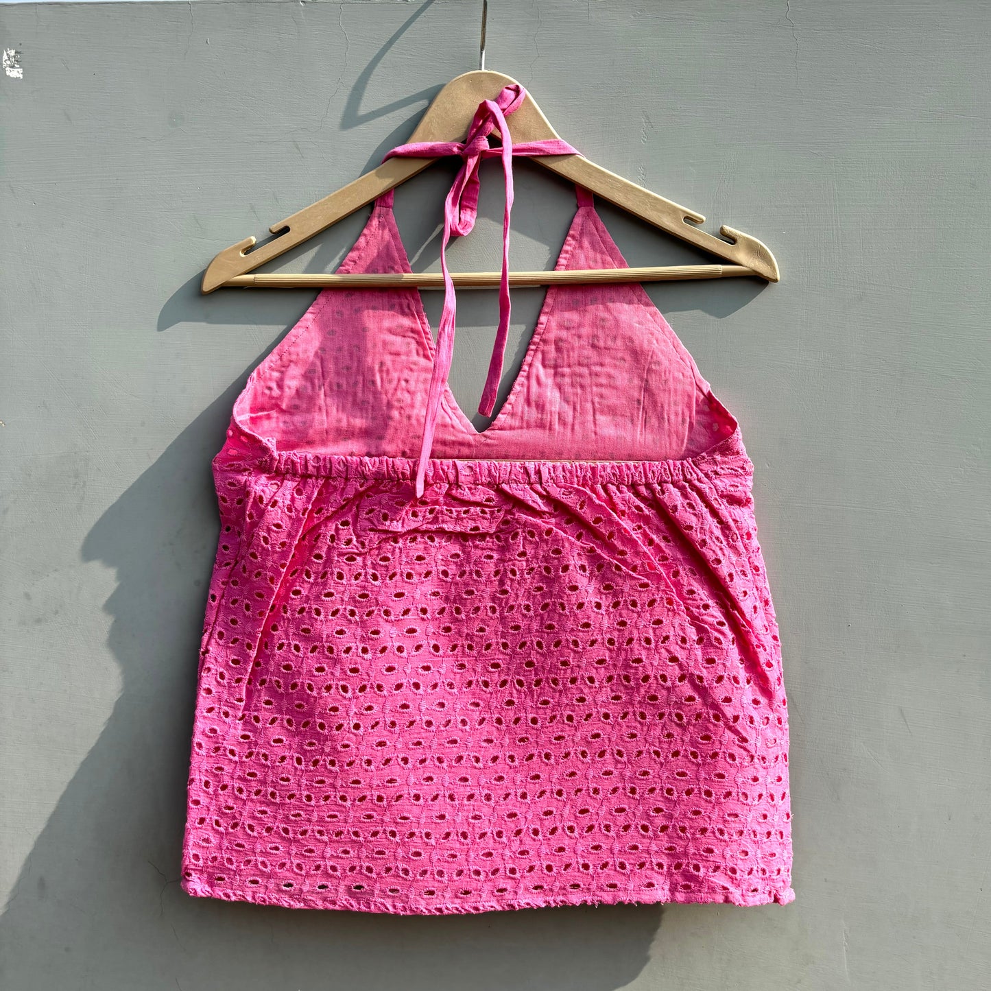 Chikan Hakoba Halter Neck Cotton Top