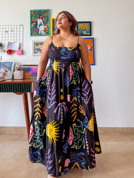 Eve Printed Strappy Maxi Dress