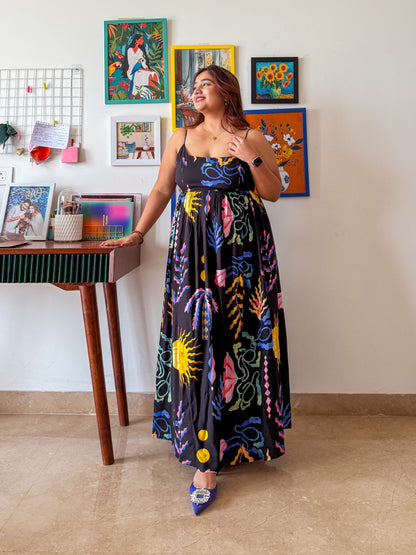 Eve Printed Strappy Maxi Dress