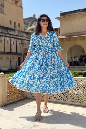 Floral Print Puff Sleeve Dress