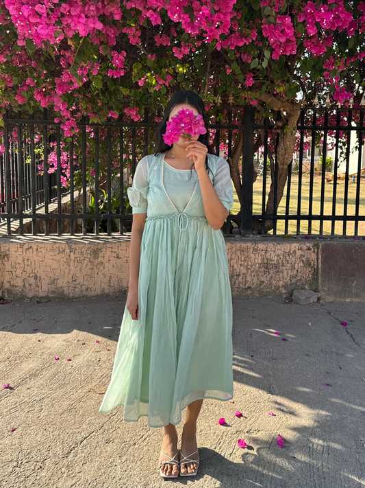 Green Kota Doria Kurta