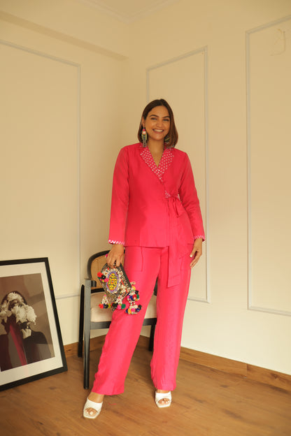 Rossy Embroidered Belt Suit